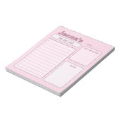 Schattigee Roze Todo Lijst Notitieblok (Linkerzijde)