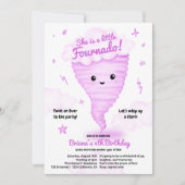 Schattigee Roze Tornado Thema 4e Verjaardag Kinder Kaart (Voorkant)