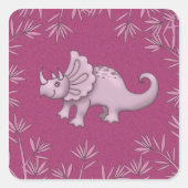 Schattigee roze Triceratops Stickers (Voorkant)