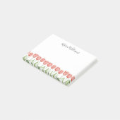 Schattigee Roze Tulp Tuin Gepersonaliseerd 4x3 Post-it® Notes (Schuin)
