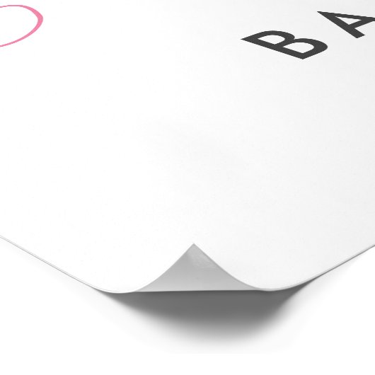 Schattigee Roze Tutu Ballerina Baby shower Welkoms Poster (Hoek)