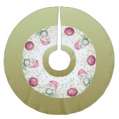 Schattigee roze uil en kerstballen glitter goud kerstboom rok (Voorkant)