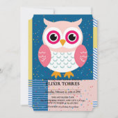 Schattigee Roze Uil Geslacht Neutraal Woodland Bab Kaart (Voorkant)