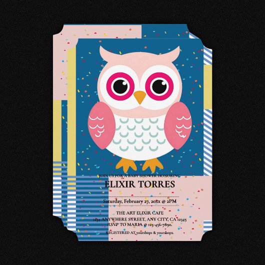 Schattigee Roze Uil Geslacht Neutraal Woodland Bab Kaart