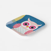 Schattigee Roze Uil Geslacht Neutraal Woodland Bab Papieren Bordje (Gebogen)