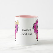 Schattigee roze uil (Oldcup) bewerkbaar Mok (Midden)