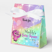 Schattigee roze uil sterren Twinkle dank u Baby sh Bedankdoosjes (Voorkant Zijde)