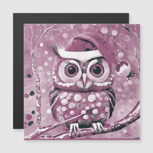 Schattigee roze uil winterdagen blanco (Voorkant / Achterkant)