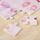 Schattigee roze uitdagende coquette puzzel legpuzzel (Zijkant)