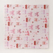 Schattigee roze uitdagende coquette puzzel legpuzzel (Horizontaal)