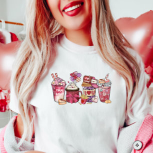 Schattigee roze Valentijn traktaties T-shirt