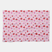 Schattigee Roze Valentijn w / Sweet Aardbeien Kers Theedoek (Horizontaal)