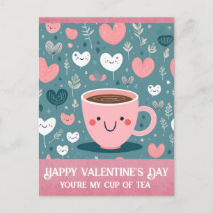 Schattigee Roze Valentijnsdag Cup van Tea Hearts Briefkaart