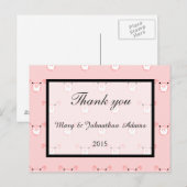 Schattigee Roze Varken Gezicht Patroon Leuke bruil Briefkaart (Voorkant / Achterkant)