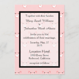 Schattigee Roze Varken Gezicht Patroon Leuke bruil Kaart