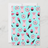 Schattigee Roze Varken Ice Cream Donuts Cupcake Ve Kaart (Achterkant)