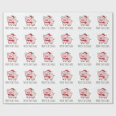 Schattigee Roze Varken Kerstmis Vibes Minimalist Cadeaupapier (Vlak)