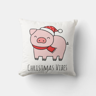 Schattigee Roze Varken Kerstmis Vibes Minimalist Kussen
