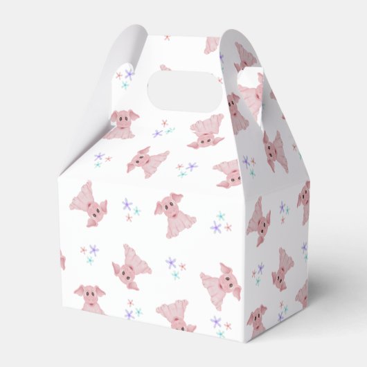 Schattigee Roze Varkens Barnyard Verjaardag Kinder Bedankdoosjes (Achterkant)