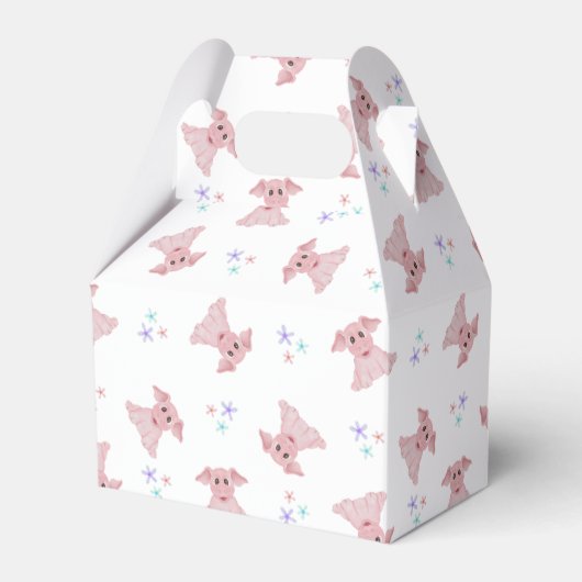 Schattigee Roze Varkens Barnyard Verjaardag Kinder Bedankdoosjes (Voorkant Zijde)