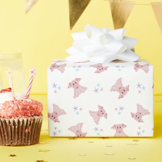 Schattigee Roze Varkens Barnyard Verjaardag Kinder Cadeaupapier (Verjaardagsfeest)