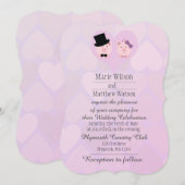 Schattigee Roze Varkens in Love Wedding Kaart (Voorkant / Achterkant)