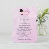 Schattigee Roze Varkens in Love Wedding Kaart (Staand voorkant)