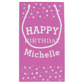 Schattigee Roze Verjaardag Sterrenpatroon Girly Klein Cadeauzakje (Achterkant)