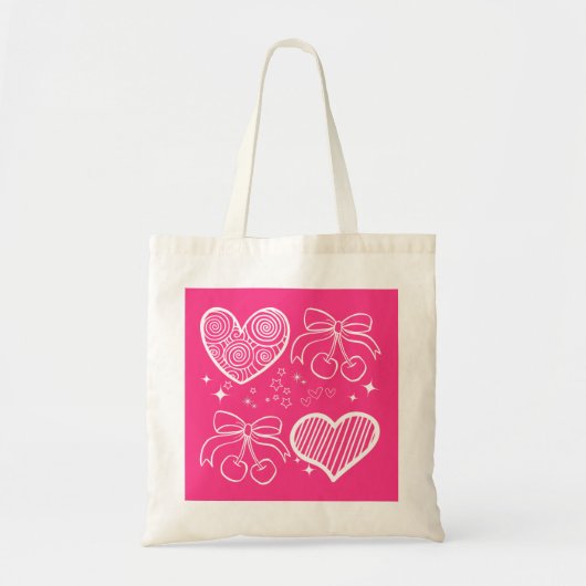 Schattigee roze vibes tote bag (Voorkant)