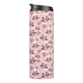 Schattigee roze vleermuizen en harten thermosbeker (Geroteerd rechts)