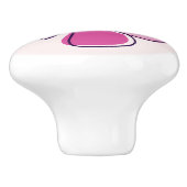 Schattigee roze vlinder doedel keramische knop (Zijkant)