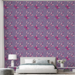 Schattigee roze vlinder flutter Amethist Behang