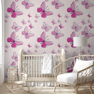 Schattigee roze vlinder flutter blush behang