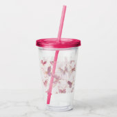 Schattigee Roze Vlinder Gepersonaliseerde Acryl Tu Drinkbeker (Achterkant)