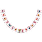 Schattigee Roze Vlinder Meisje Verjaardagsfeest Fo Vlaggetjes (Alle)