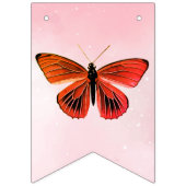 Schattigee Roze Vlinder Meisje Verjaardagsfeest Fo Vlaggetjes (Tweede vlag)