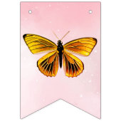 Schattigee Roze Vlinder Meisje Verjaardagsfeest Fo Vlaggetjes (Derde vlag)