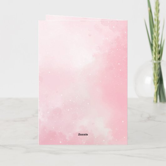 Schattigee Roze Vlinder Meisje Verjaardagsfeest Kaart (Achterkant)