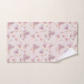 Schattigee Roze Vlinder Meisjes Gepersonaliseerde  Bad Handdoek (Handdoek)