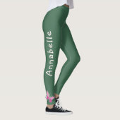 Schattigee roze vlinder - naam - Simple Solid Gree Leggings (Rechts)
