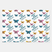 Schattigee Roze Vlinderpatroon Meisje Verjaardag Inpakpapier Vel (Voorkant 2)