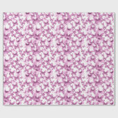 Schattigee roze vlinderpatroon pastel cadeaupapier (Vlak)