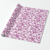 Schattigee roze vlinderpatroon pastel cadeaupapier (Uitgerold)