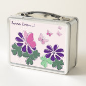 Schattigee roze vlinders groen Paarse bloemendoede (Achterkant)