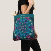 Schattigee Roze Vlinders Lichtgevende Kaleidoscoop Tote Bag (Dichtbij)