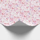 Schattigee roze vlinders Verjaardag Cadeaupapier (Hoek)
