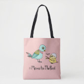 Schattigee Roze Vogel Cartoon Beste Mama Eerste Mo Tote Bag (Voorkant)