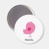 Schattigee Roze Vogel Illustratie Gepersonaliseerd Magneet (Voorkant / Achterkant)