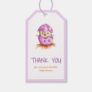 Schattigee Roze Vogel Meisje Baby shower Dank u Cadeaulabel