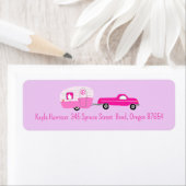 Schattigee Roze Vrachtwagen & Aangepaste Terugkeer Etiket (Insitu)